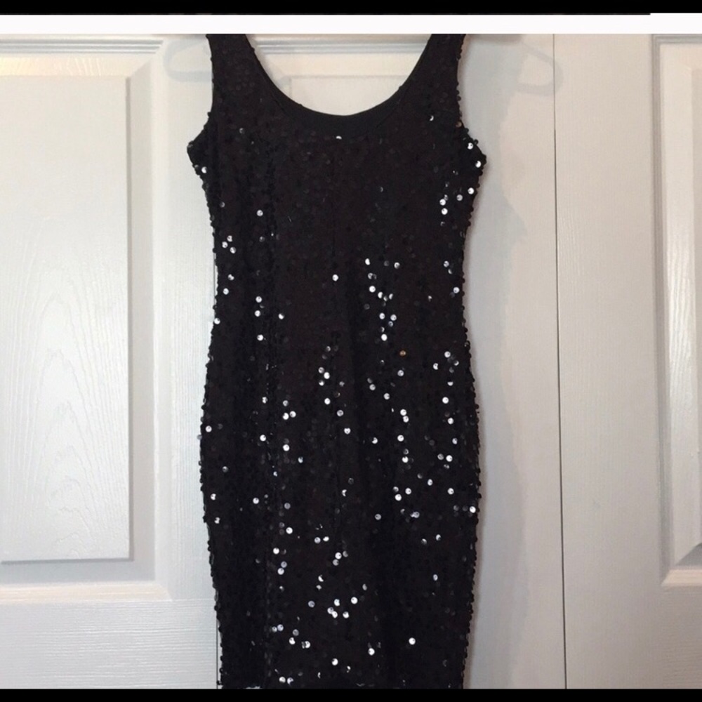 Black Sequin BodyCon Dress